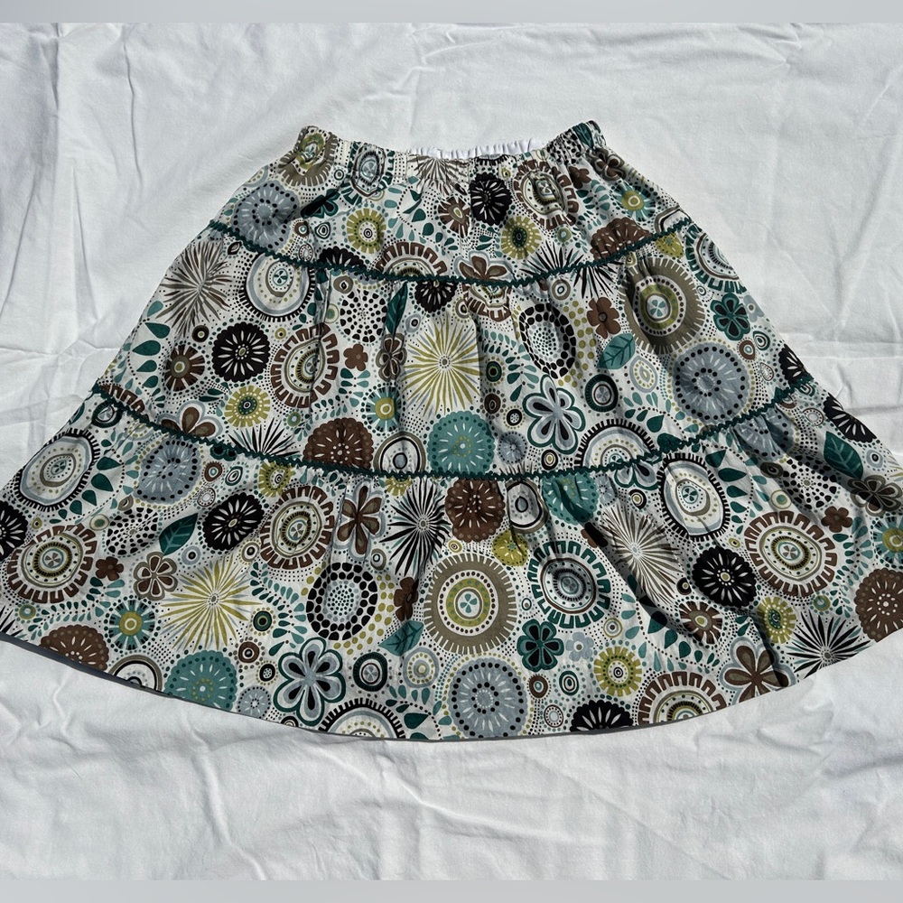 Papo d'Anjo Girls Tiered Circle-Print Skirt